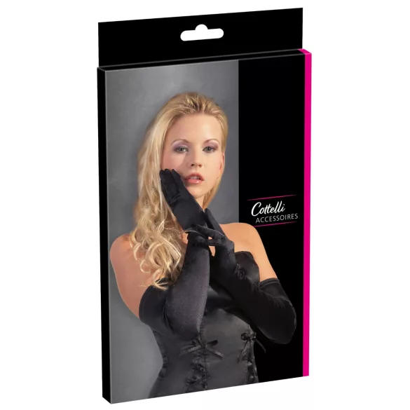 Cottelli - Satin Gloves - Black (S-L)