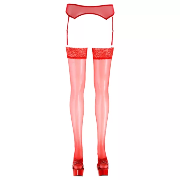 Cottelli - Red Lace Stockings - 4/L