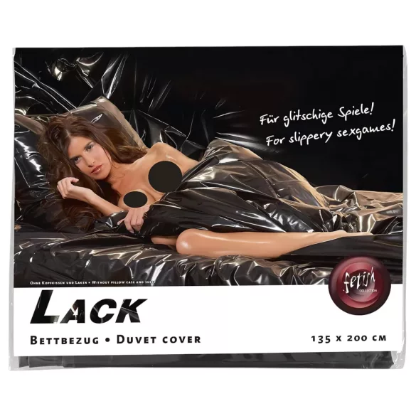 Black Vinyl Bedding Set - 135x200cm