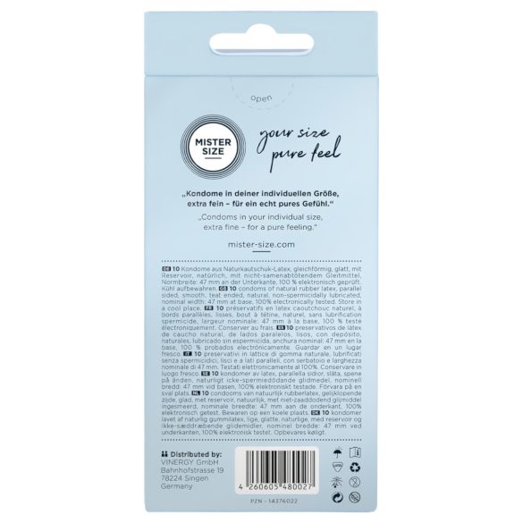 Mister Size Thin Condoms - 47mm (Pack of 10)