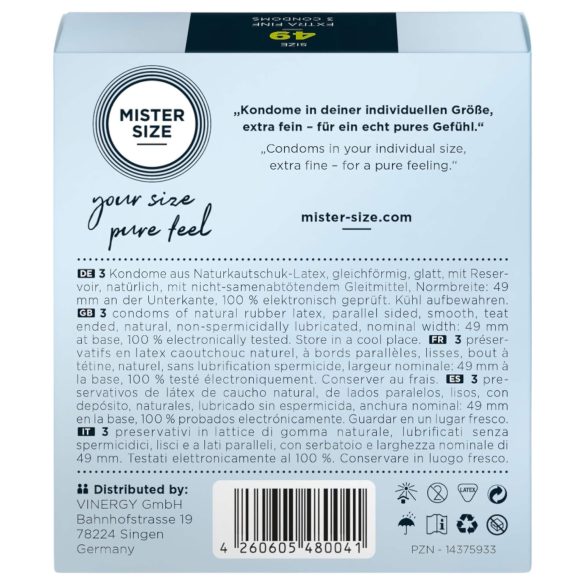 Mister Size Ultra-Thin Condoms - 49mm (3-Pack)