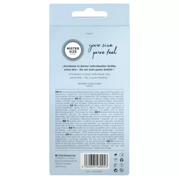 Mister Size Ultra-Thin Condoms - 49mm (Pack of 10)