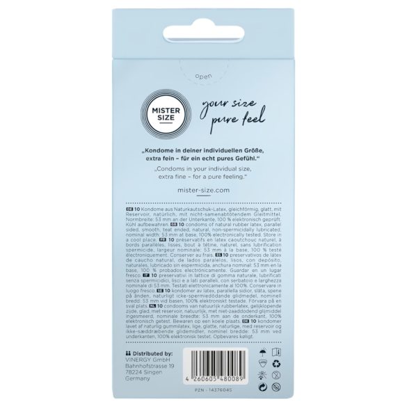 Mister Size Thin Condoms - 53mm (Pack of 10)