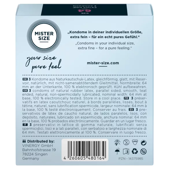 Mister Size Thin Condoms - 64mm (3-pack)
