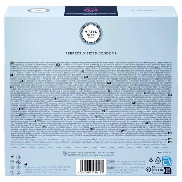 Mister Size Ultra-Thin Condoms - 64mm (36 Pack)