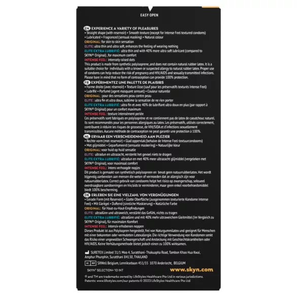 SKYN Selection+ - latex‑free condom assortment (10 pcs)