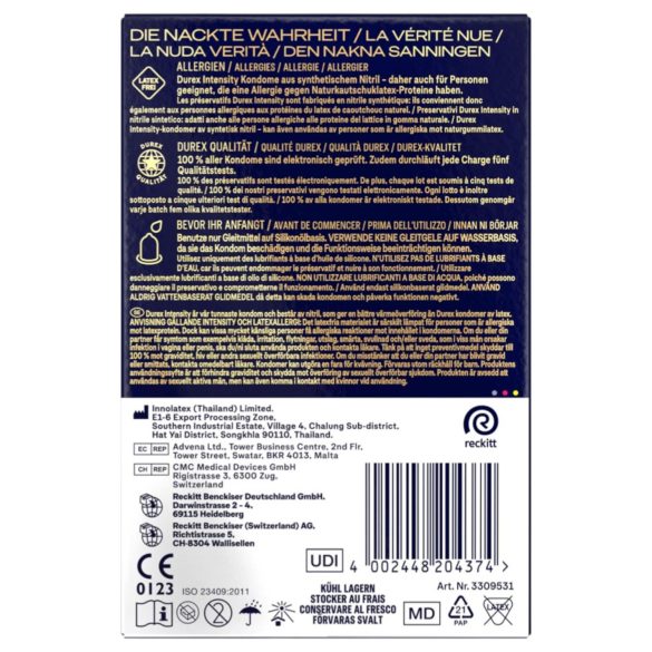 Durex Intensity - Ultra-Thin Latex-Free Condoms (20 Pack)