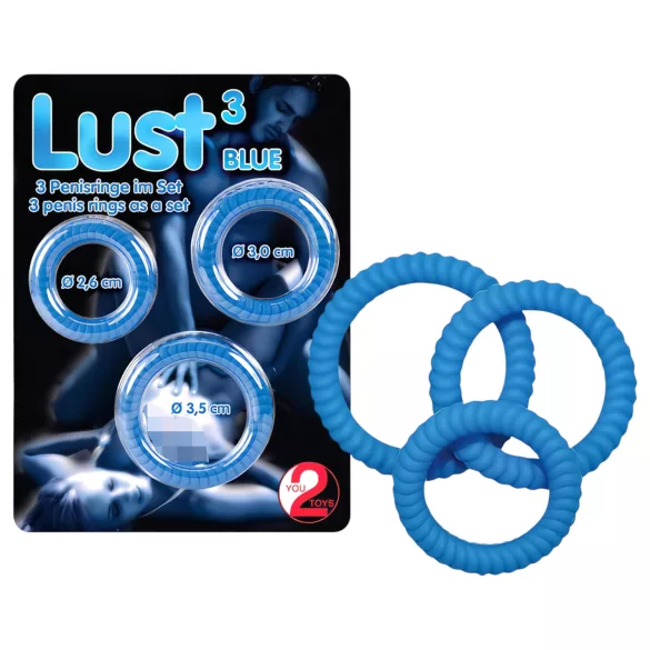 You2Toys - Lust Trio Penis Rings - Blue