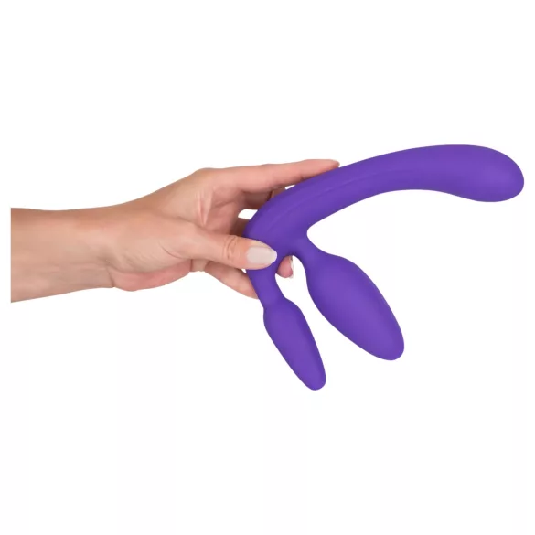 Triple Strap-On Dildo Without Harness (Purple)