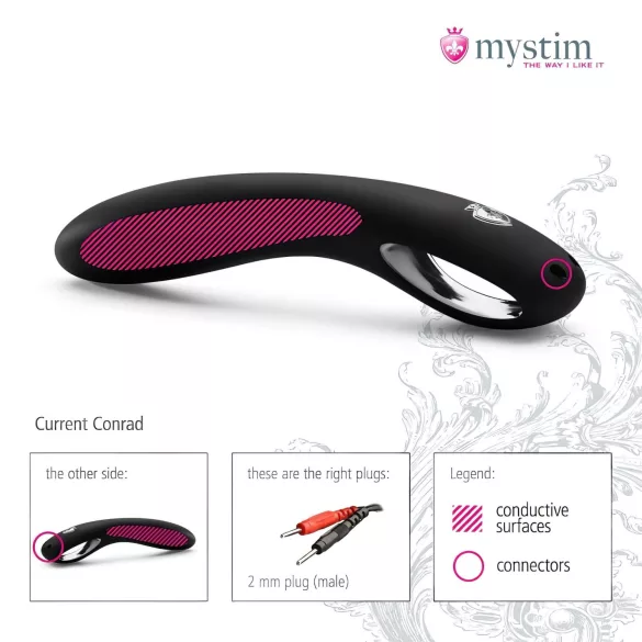 Mystim Current Conrad - silicone electro dildo