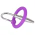 Penis Plug - Silicone Glans Ring with Tapered Dilator (Purple-Silver)