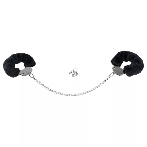You2Toys - Plush Handcuffs with Long Chain - Black