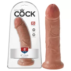 King Cock 8 Dildo (8") - Dark Natural