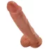 King Cock 10" Large Dildo with Balls (Brown)