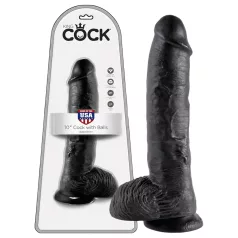 King Cock 10" Realistic Dildo (25 cm) - Black