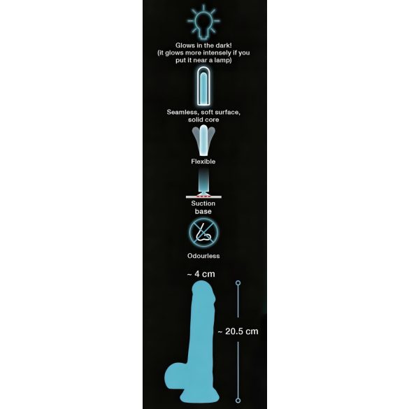 You2Toys Glow in the Dark - Suction Cup Light-Up Dildo (Blue)