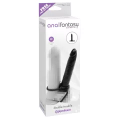   Pipedream Anal Fantasy Double Trouble - strap-on anal dildo (black)