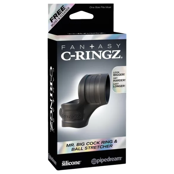 Pipedream - Fantasy Mr. Big - penis ring and testicle stretcher ring (black)