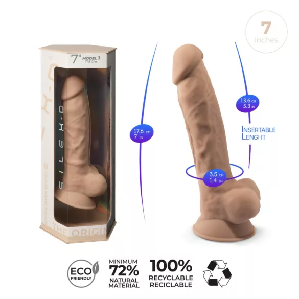 Silexd 7 - Suction Cup Dildo - 6.9" (Natural)