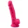 Silexd 7 - suction‑cup, testicle dildo - 17.5 cm (pink)