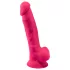Silexd 7 - suction‑cup, testicle dildo - 17.5 cm (pink)