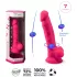 Silexd 7 - suction‑cup, testicle dildo - 17.5 cm (pink)