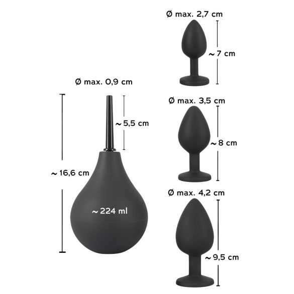 Black Velvet - Anal Plug Set (4 Pieces) - Black