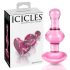 Icicles No. 75 - Heart-Shaped Glass Anal Plug (Pink)
