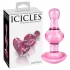 Icicles No. 75 - Heart-Shaped Glass Anal Plug (Pink)