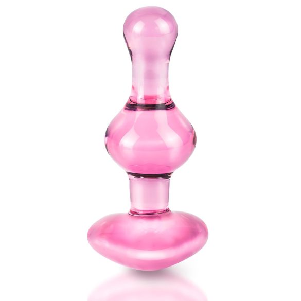 Icicles No. 75 - Heart-Shaped Glass Anal Plug (Pink)