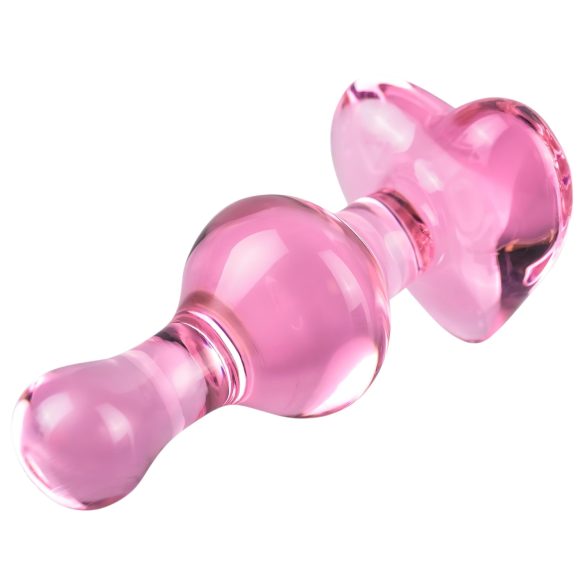 Icicles No. 75 - Heart-Shaped Glass Anal Plug (Pink)