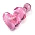 Icicles No. 75 - Heart-Shaped Glass Anal Plug (Pink)