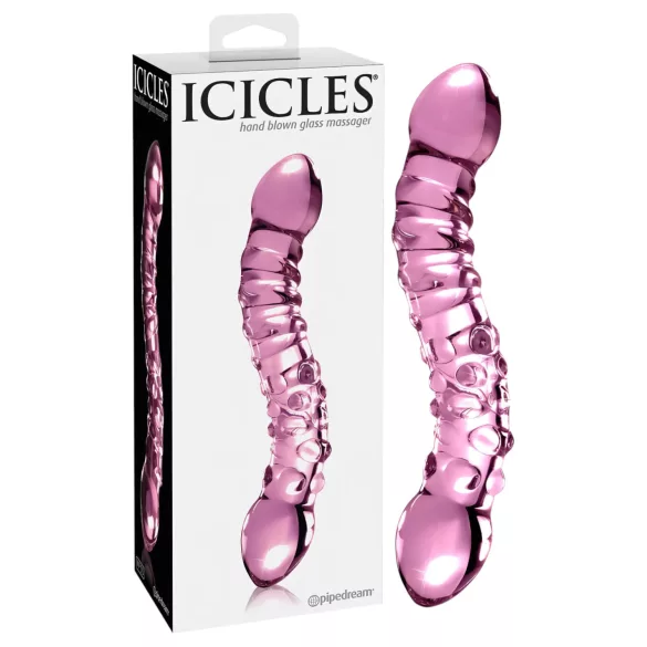 Icicles No. 55 - Double-Ended G-Spot Glass Dildo (Pink)