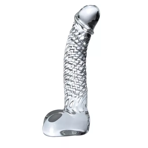 Icicles No. 61 - Elegant Glass Dildo with Textured Bulbs (Clear)