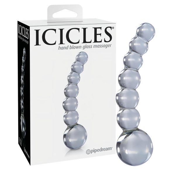 Icicles No. 66 - Curved, Bulbous Glass Dildo (Clear)