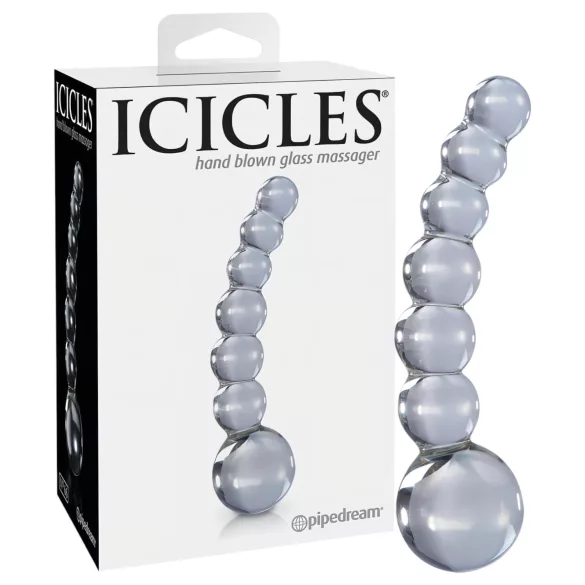 Icicles No. 66 - Curved, Bulbous Glass Dildo (Clear)