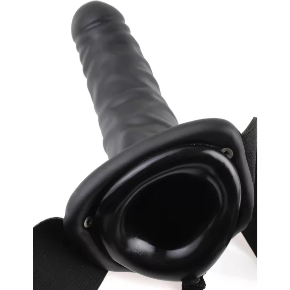 Pipedream Fetish Strap-On 8 - strap-on, hollow vibrator (black)