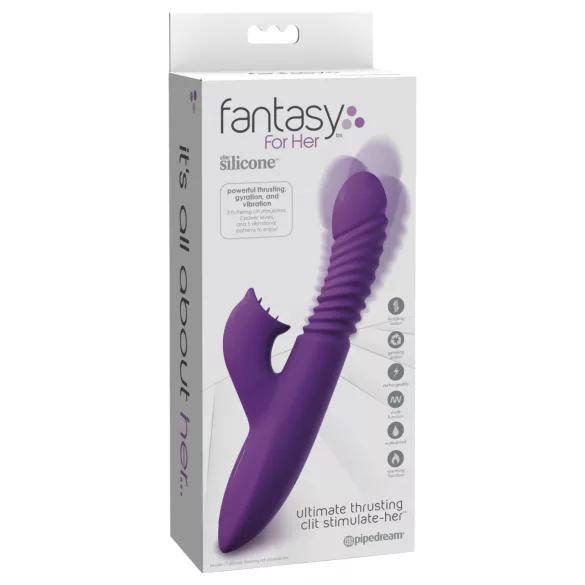 Fantasy For Her - 3‑in‑1 thrusting vibrator with warming function (purple)