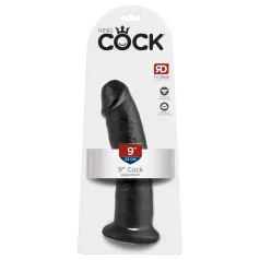 King Cock 9 - Suction Cup Dildo (Black)