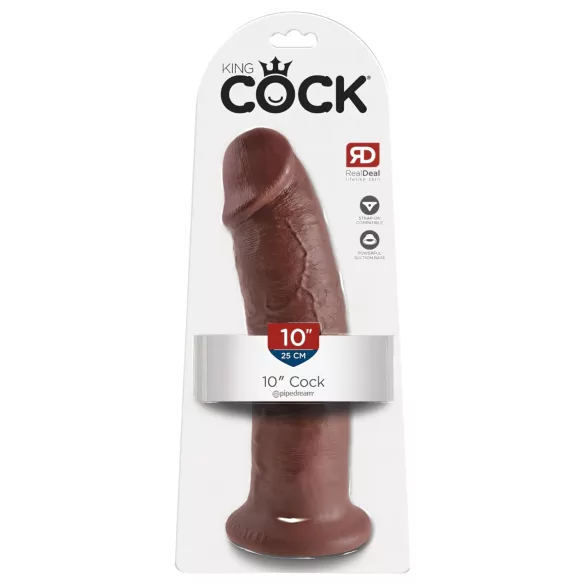 King Cock 10" - large suction cup dildo (25 cm, brown)