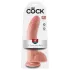 King Cock 9" - large suction cup dildo with balls (23 cm, natural skin tone)