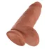 King Cock 9" Chubby Suction Cup Dildo (23cm) - Dark Natural