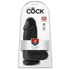   King Cock 9" Chubby - Suction Cup Dildo with Balls (23cm) - Black