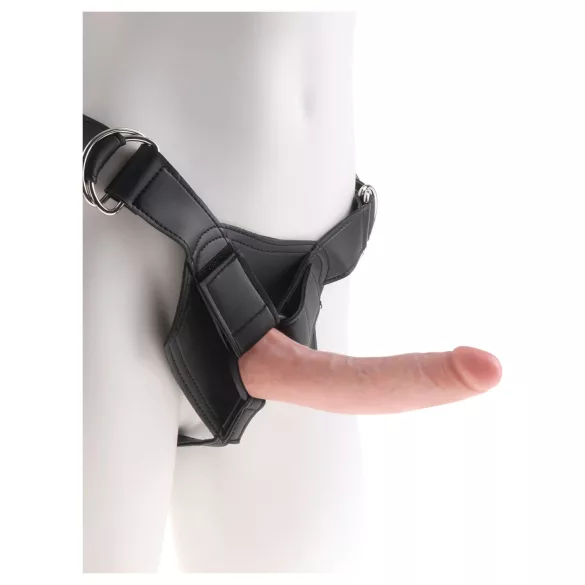 King Cock 7" Strap-On Dildo with Harness (Black)