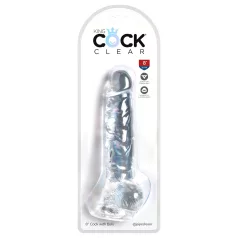   King Cock Clear 8" - Suction Cup Dildo with Balls (20cm)