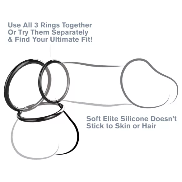Fantasy C-Ringz - Trio Penis Ring (Black)