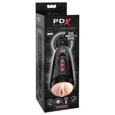 PDX Elite Dirty Talk - Vibrating Masturbator (Black)