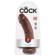 King Cock 8" Realistic Dildo - Brown