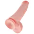 King Cock 15 - suction cup dildo with balls (38 cm, flesh-coloured)