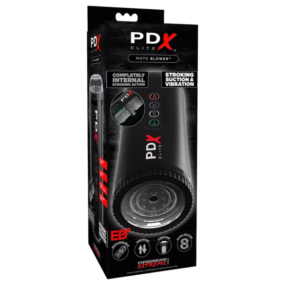 PDX Moto Blower - sucking, vibrating masturbator (black)